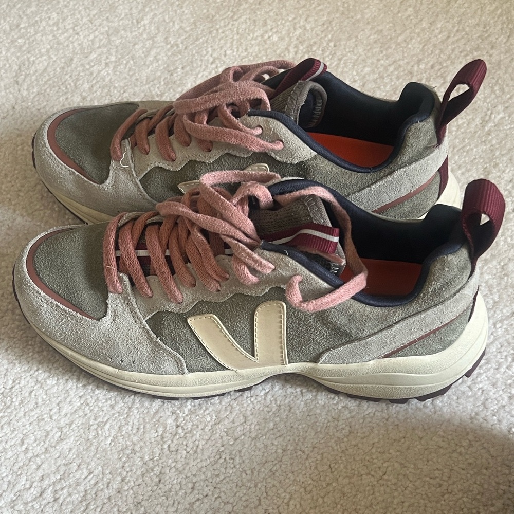 Veja Chunky Sneakers in Olive, Blush & Burgundy - EUC - Picture 2 of 3